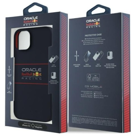 Red Bull RBHMP14S24SIHSRV i Phone 14 6.1" hardcase granatowy/navy Silicone Horizontal Logo Mag Safe
