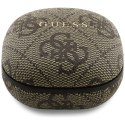 Słuchawki TWS ENC Guess 4G Classic Metal Logo brązowy