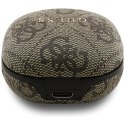 Słuchawki TWS ENC Guess 4G Classic Metal Logo brązowy