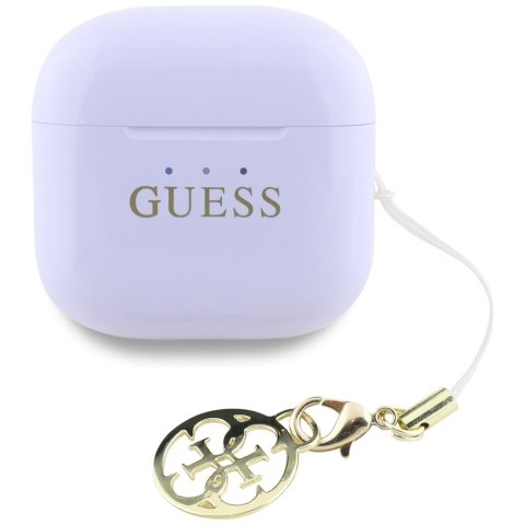 Słuchawki TWS Guess Glossy Effect Printed Classic Logo & Charm lawendowy