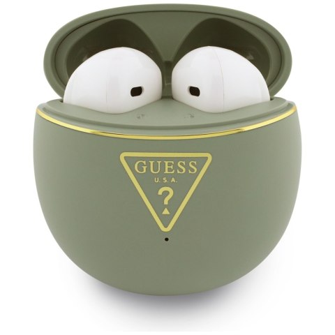 Słuchawki TWS Guess Gold Line Triangle khaki