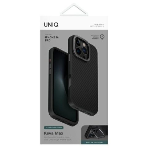UNIQ etui Keva Max i Phone 16 Pro 6.3Magclick Charging czarny/black(carbon)