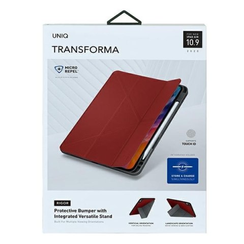 UNIQ etui Transforma Rigor i Pad Air 10,9" (2020) czerwony/coral red Antimicrobial