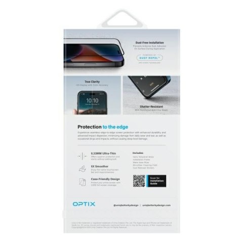 UNIQ Optix Vivid i Phone 16 Plus / 15 Plus / 14 Pro Max 6.7" clear szkło hartowane z aplikatorem