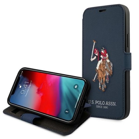 US Polo USFLBKP12LPUGFLNV i Phone 12 Pro Max 6,7" granatowy/navy book Polo Embroidery Collection