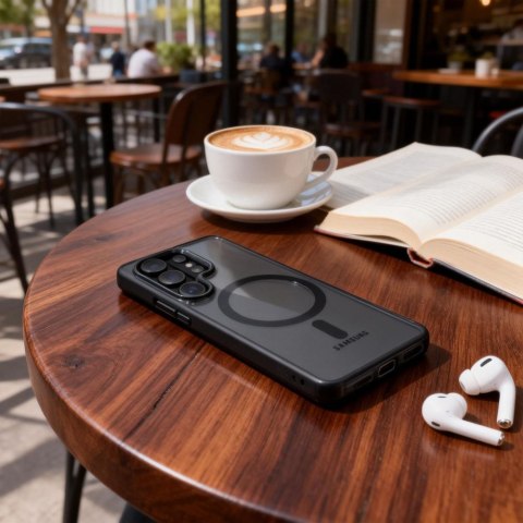 Etui Tech-Protect MagMat MagSafe do Galaxy S26 Ultra - Czarno-Przezroczyste