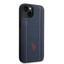 US Polo USHCP14SPFAV i Phone 14 / 15 / 13 6,1" granatowy/navy blue Leather Stitch