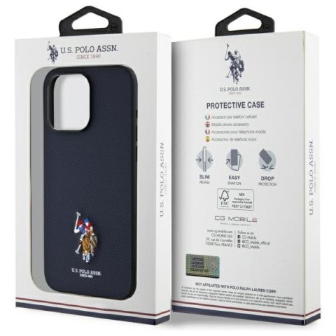 US Polo USHCP15XPEMV i Phone 15 Pro Max 6,7" granatowy/navy Embroide red DH Color