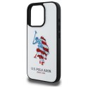 US Polo USHCP15XPUSH i Phone 15 Pro Max 6,7" biały/white Leather Big DH American Flag