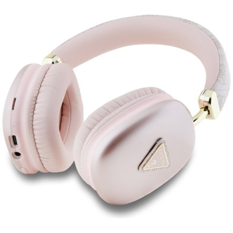 Słuchawki nauszne Guess Bluetooth 5.3 4G Triangle Logo różowy