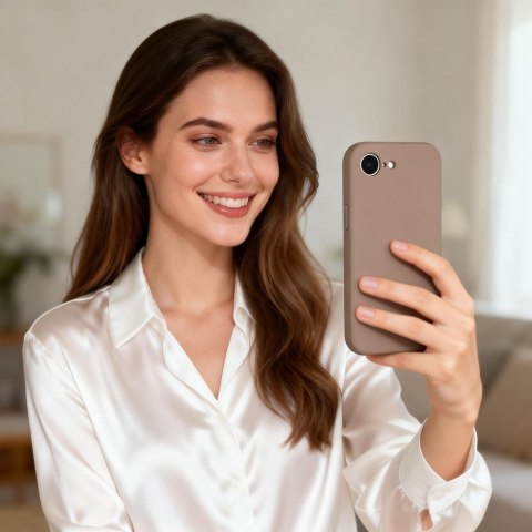 Tech-Protect Silicone MagSafe etui do iPhone 16E / 17E brązowy czekoladowy