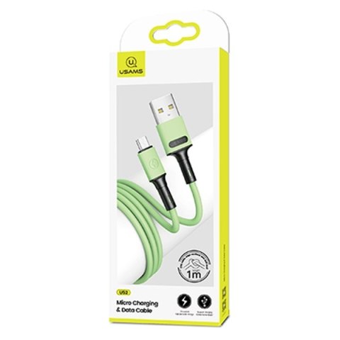 USAMS Kabel U52 micro USB 2A Fast Charge1m zielony/green SJ435USB02 (US-SJ435)