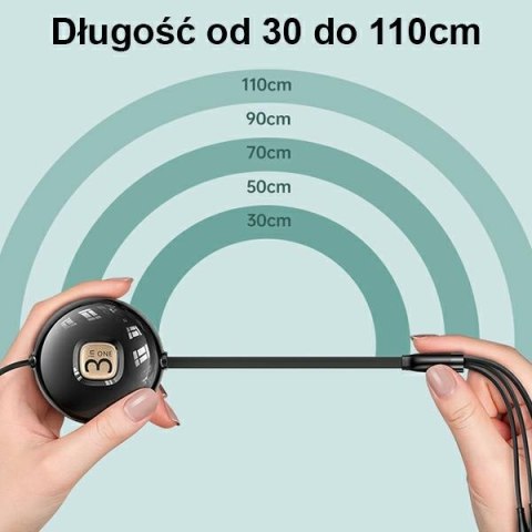 USAMS Kabel U69 3w1 1m zielony/green(lightning/micro USB/USB-C) SJ508USB03 (US-SJ508)