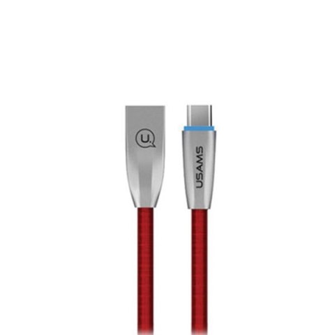 USAMS Kabel pleciony U-Light USB-Cczerwony/red 1,2m TCZSUSB04 (US-SJ184)