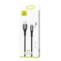 USAMS Kabel pleciony U-Tone micro USB1.2m Power-off 2A Fast Charging czarny/black SJ346USB01 (US-SJ346)