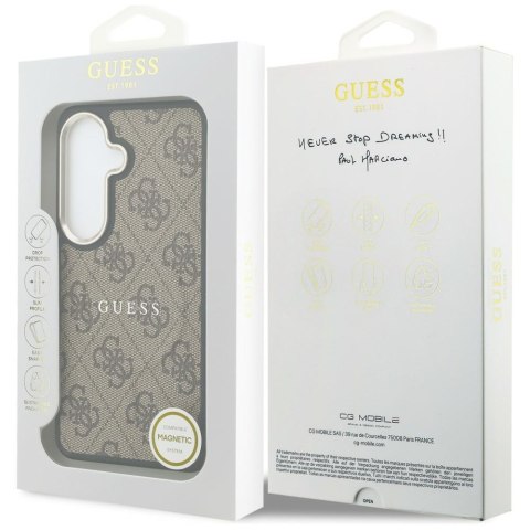Etui Guess 4G Embossed Ring Mag Safe do Samsung Galaxy S26 Plus brązowy