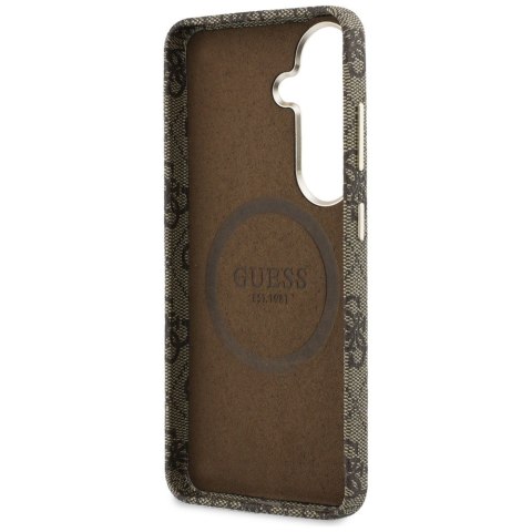 Etui Guess 4G Script Mag Safe do Samsung Galaxy S26 brązowy