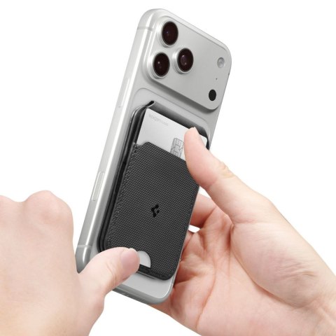 Magnetyczny Portfel z podstawką Spigen S314-2 Slim Fold Tripod MagSafe Czarny