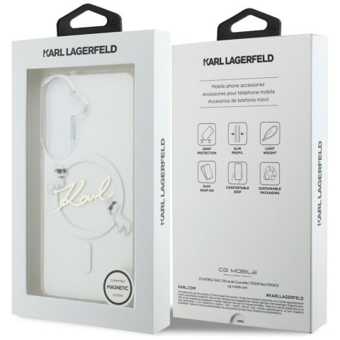 Etui Karl Lagerfeld IML KC Script Mag Safe do Samsung Galaxy S26 Plus przezroczysty