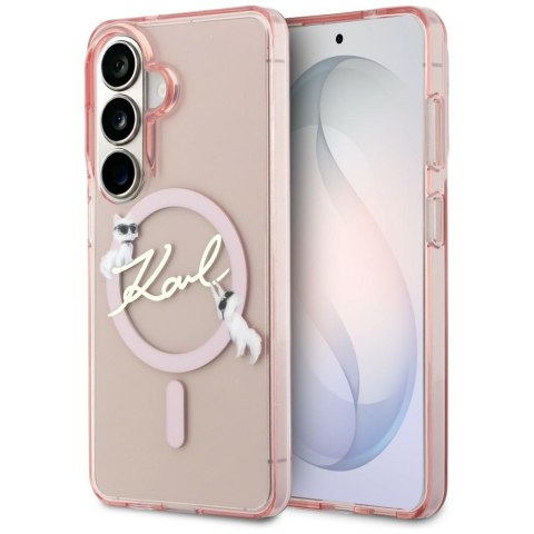 Etui Karl Lagerfeld IML KC Script Mag Safe do Samsung Galaxy S26 różowy