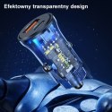 USAMS Ładowarka sam. 1x USB+1x USB-C C32 30WFast Charge niebieski/blue CC164CC02 (US-CC164)