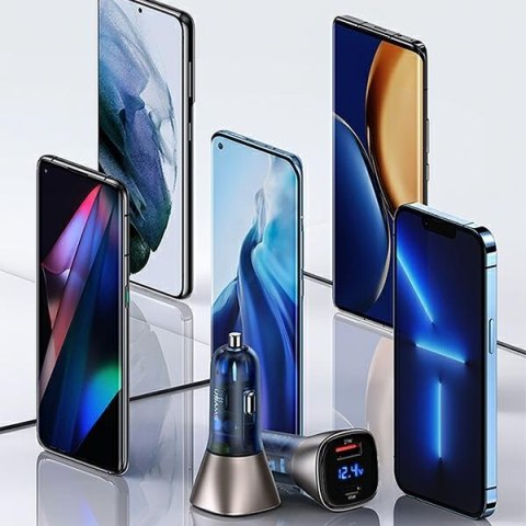 USAMS Ładowarka sam. C29 45W 2x USB-AFast Charge jasno złoty/light gold CC154CC01(US-CC154)