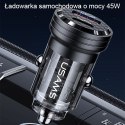 USAMS Ładowarka sam. C35 USB+USB-C 45WFast Charge fioletowy/purple CC175CC02 (US-CC175)