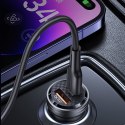 USAMS Ładowarka sam. C35 USB+USB-C 45WFast Charge fioletowy/purple CC175CC02 (US-CC175)