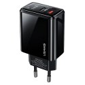 USAMS Ładowarka sieciowa 1x USB-C+1x USB T40 20WLED (only head) PD3.0 +QC3.0 Fast Charging czarny/black CC133TC01 (US-CC133)