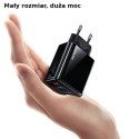 USAMS Ładowarka sieciowa 1x USB-C+1x USB T40 20WLED (only head) PD3.0 +QC3.0 Fast Charging czarny/black CC133TC01 (US-CC133)