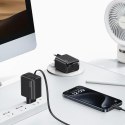 USAMS Ładowarka sieciowa 1x USB-C ze zwijanymkablem USB-C Retractable PD+QC 20W Gan Fast Charging biały/white YC Series CC233TC02 (US-CC