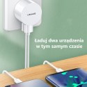 USAMS Ładowarka sieciowa 2x USB T20 2,1A lightning biały/white round Fast Charging XTXLOGT1804