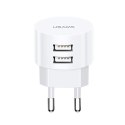 USAMS Ładowarka sieciowa 2x USB T20 2,1A round(only head) biały/white Fast Charging CC80TC01 (US-CC080)