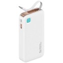 USAMS Powerbank ze zwijanym kablem USB-CRetractable 10000 m Ah PD 20W Fast Charge XY Series biały/white 10KCD22402 (US-CD224)