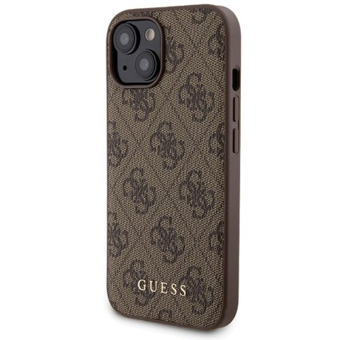 Zestaw Guess GUBPM5P15S4GEMGW i Phone15 6.1" hardcase + Powerbank 5000m Ah Mag Safe brązowy/brown 4G Metal Logo