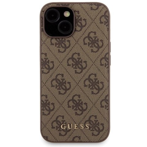 Zestaw Guess GUBPM5P15S4GEMGW i Phone15 6.1" hardcase + Powerbank 5000m Ah Mag Safe brązowy/brown 4G Metal Logo