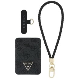 Zestaw portfel + hand strap Guess triangle Mag Safe czarny