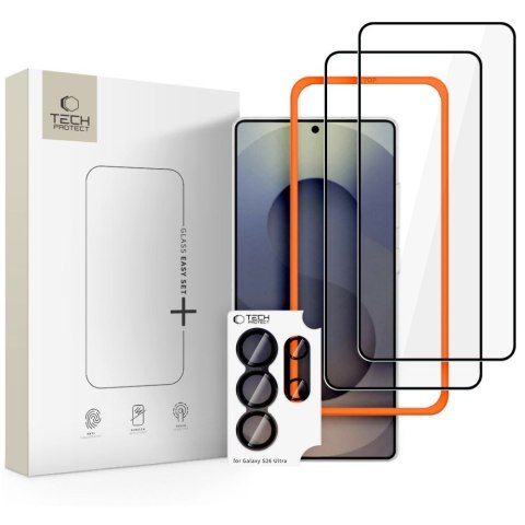 Szkło Hartowane Tech-Protect Easy Set+ 3-Pack do Galaxy S26 Ultra - Czarne