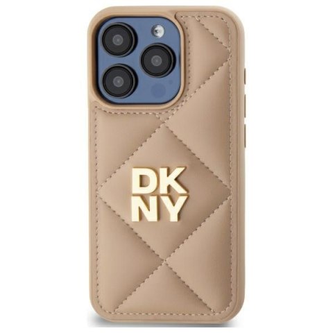 DKNY DKHCP15LPQDSLE i Phone 15 Pro 6.1" beżowy/beige Quilted Stack Logo