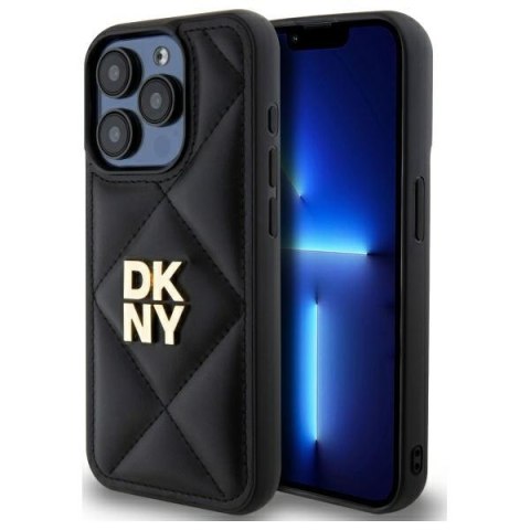 DKNY DKHCP15LPQDSLK i Phone 15 Pro 6.1" czarny/black Quilted Stack Logo
