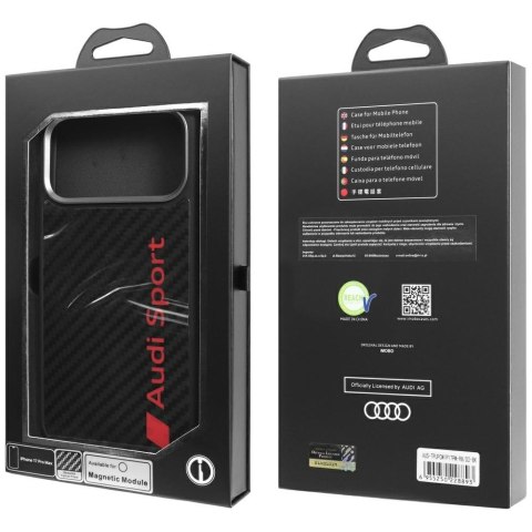 Etui Audi R8 Carbon Fiber Mag Safe do i Phone 17 Pro Max czarny