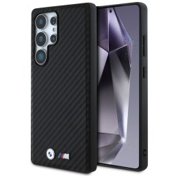 Etui BMW Leather Carbon Mag Safe do Samsung Galaxy S25 Ultra czarny