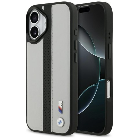 Etui BMW M Perforated Stripe Logo Mag Safe do i Phone 17 szary