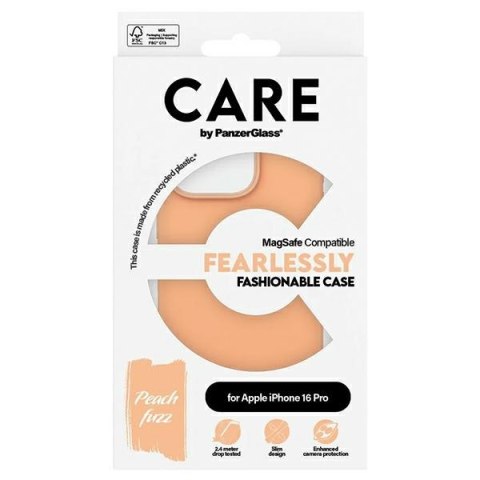 Etui CARE by Panzer Glass Fashion Case i Phone 16 Pro 6.3" brzoskwiniowy/peachy Mag Safe 1390