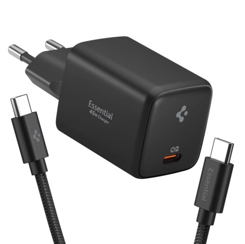 Zestaw Ładowarka sieciowa Spigen EE451EU-GaN Essential 45W + kabel USB-C czarna