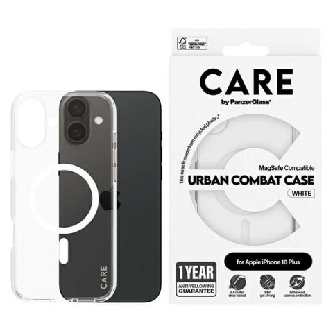 Etui CARE by Panzer Glass Flagship Case i Phone 16 Plus 6.7" biały/white Mag Safe 1339