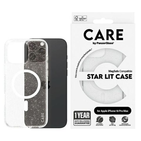 Etui CARE by Panzer Glass Flagship Star Lit Case i Phone 16 Pro Max 6,9" biały/white Mag Safe 1344