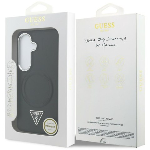 Etui Guess Embossed Ring Triangle Logo Mag Safe do Samsung Galaxy S26 czarny