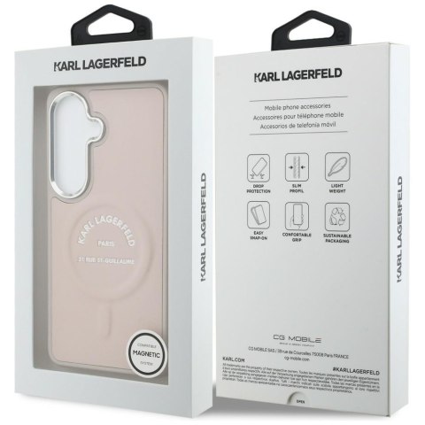 Etui Karl Lagerfeld Embossed Ring RSG Logo Mag Safe do Samsung Galaxy S26 różowy