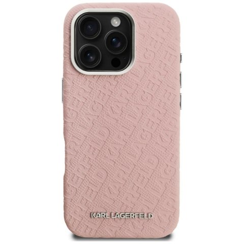 Etui Karl Lagerfeld FW Stamped Karl Mag Safe do i Phone 16 Pro Max różowy